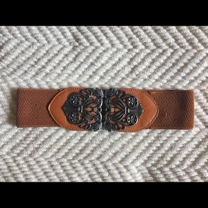 Tan BOHO stretch belt floral